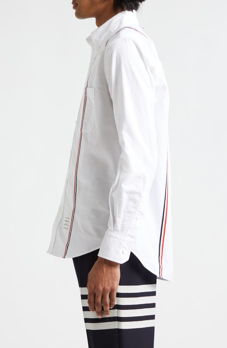 Thom Browne Straight Fit Cotton Poplin Button-Down Shirt, Alternate, color, 