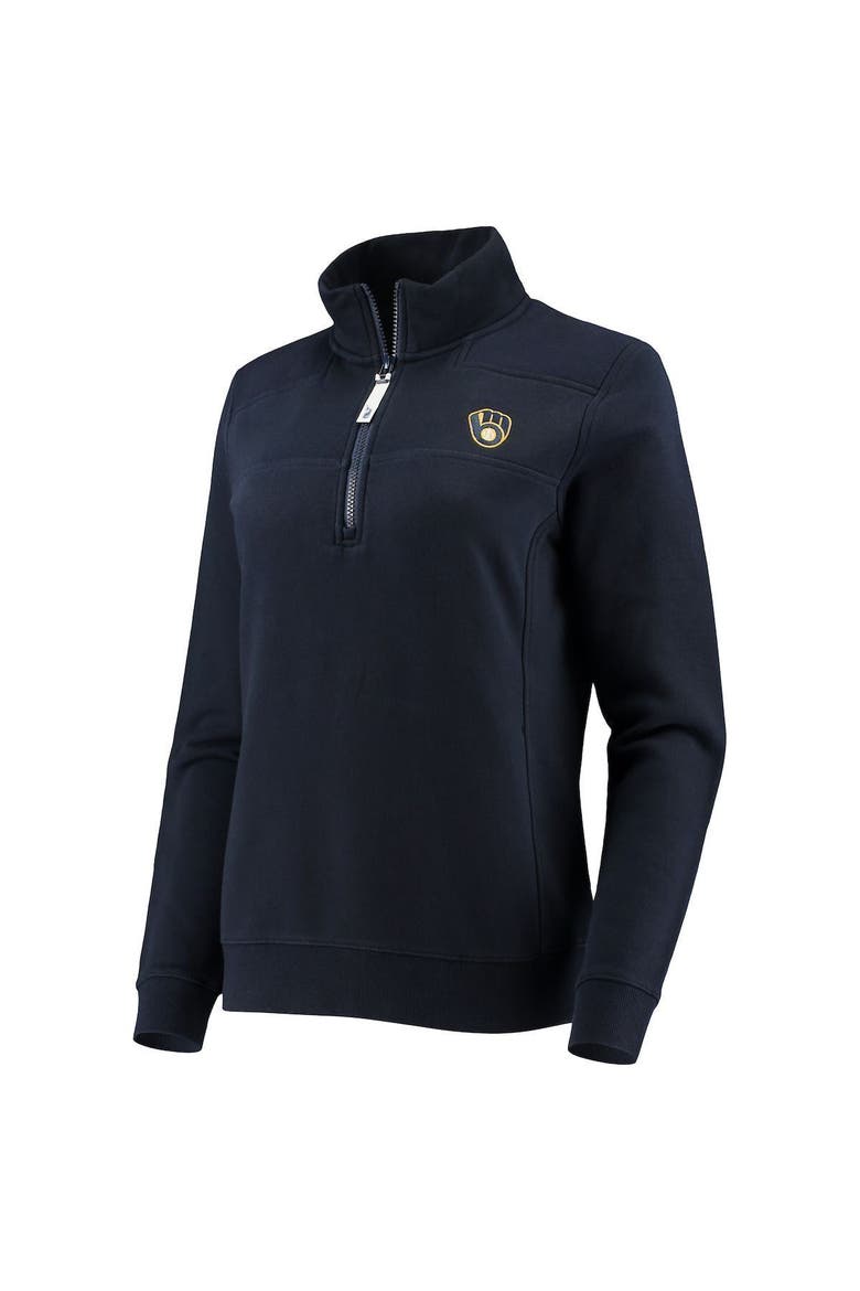 Women's Vineyard Vines Navy Milwaukee Brewers Shep Shirt Quarter-Zip Sweatshirt, Alternate, color, Navy