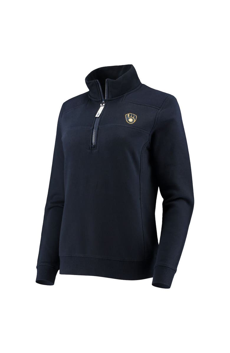 vineyard vines Women's Vineyard Vines Navy Milwaukee Brewers Shep Shirt Quarter-Zip Sweatshirt, Alternate, color, 
