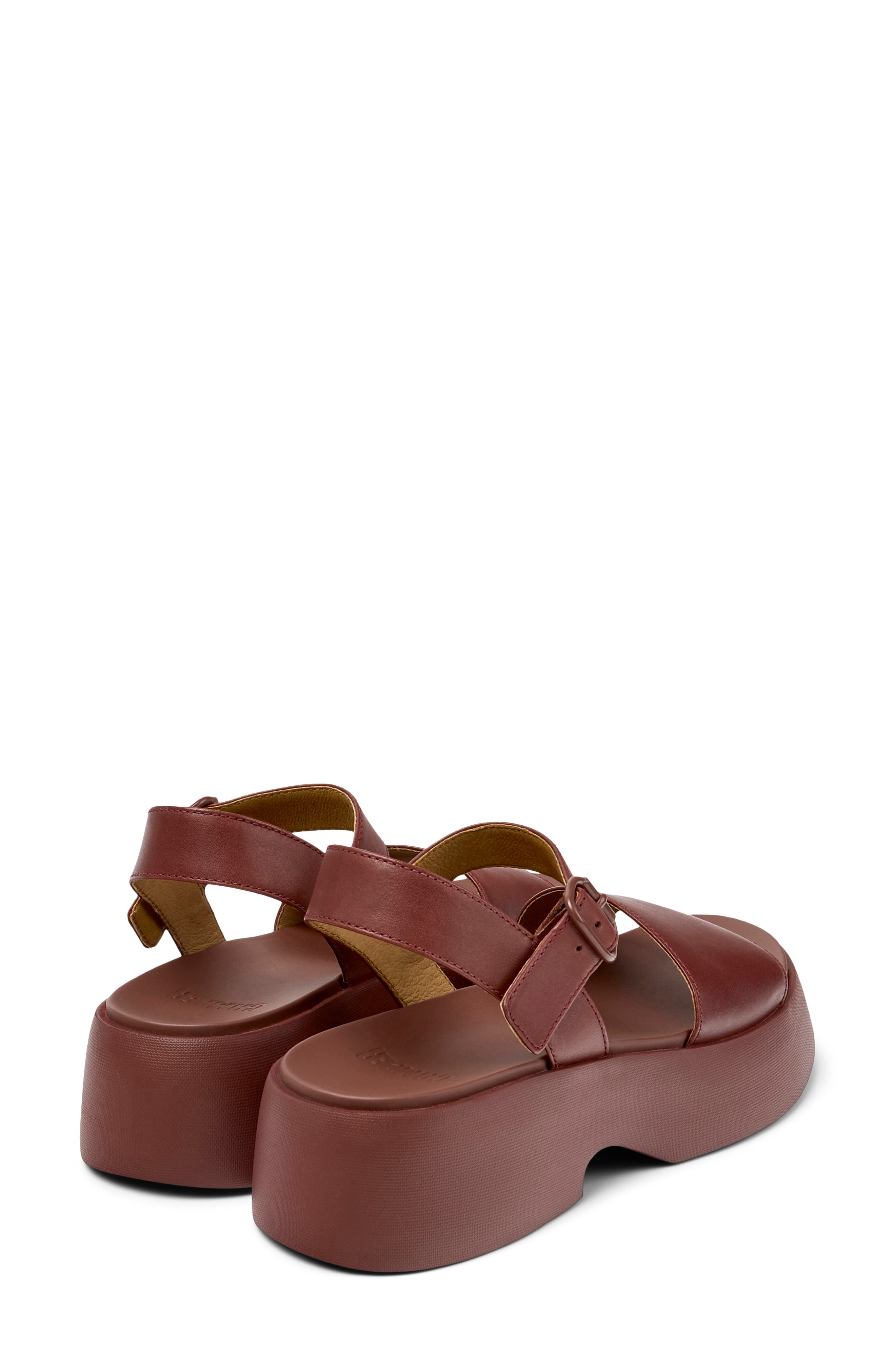 Tasha Ankle Strap Wedge Sandal, Alternate, color, BURGUNDY