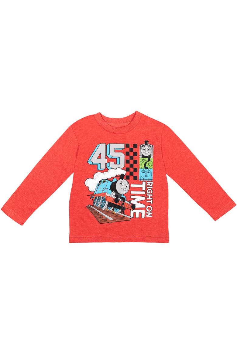 2-Pack Long Sleeve T-Shirts, Alternate, color, Gray/Red