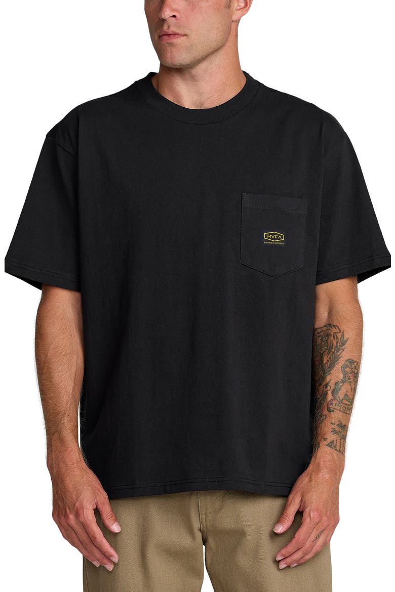 Americana Pocket Label Cotton T-Shirt, Main, color, BLACK