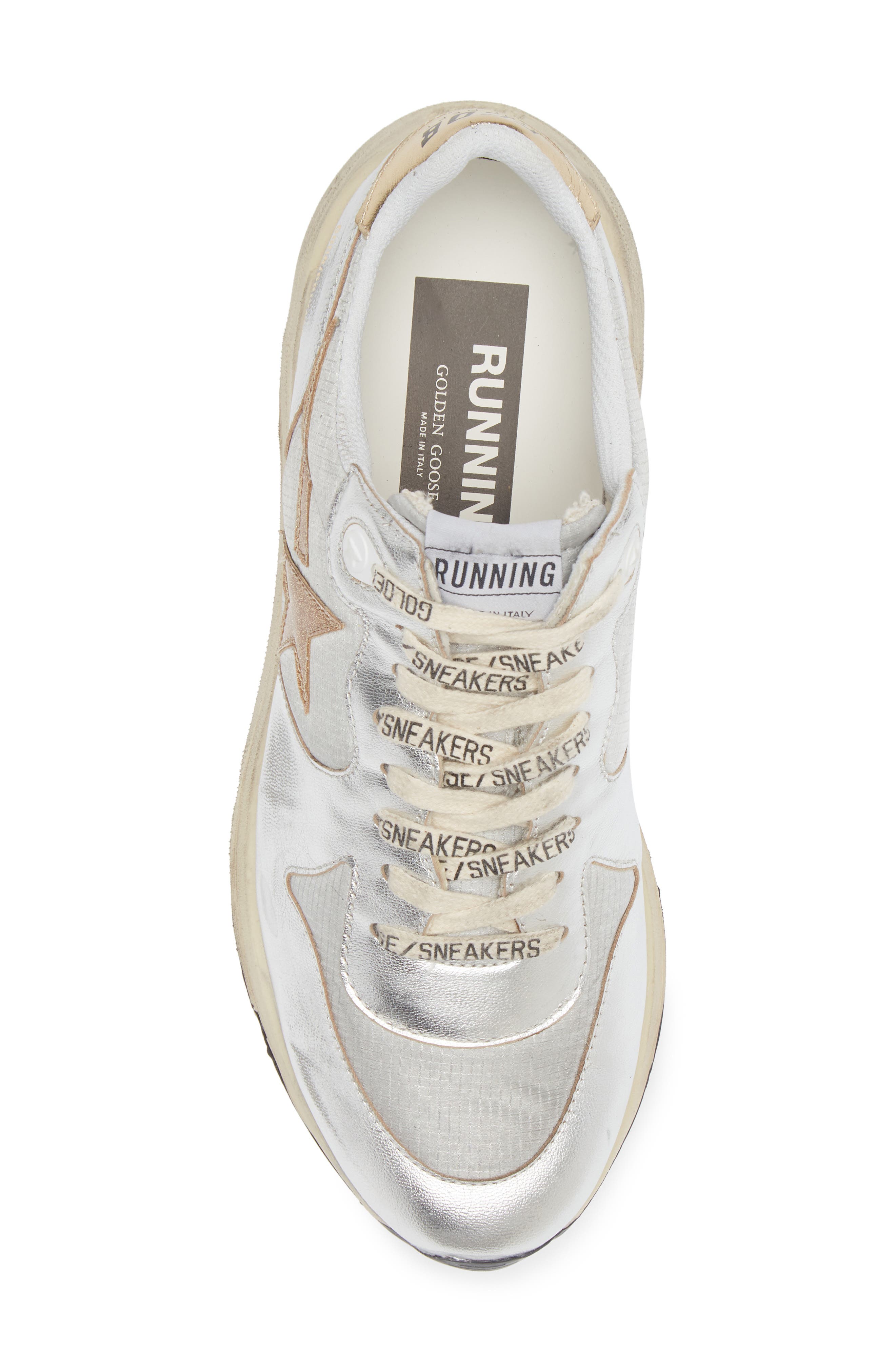 Golden Goose Running Sole Sneaker, Alternate, color, Silver/ Gold