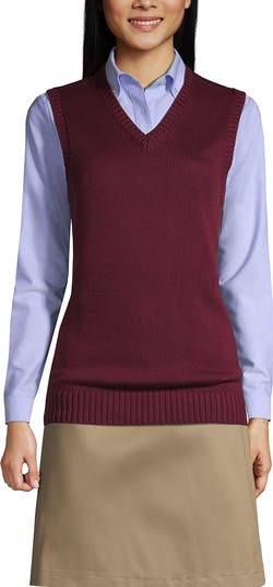 売れ筋商品|||ランズエンド ニット&セーター アウター レディース Women's School Uniform Cotton Modal Sweater Vest Evergreen Lands' End School Uniform Cotton Modal Sweater Vest | Nordstrom