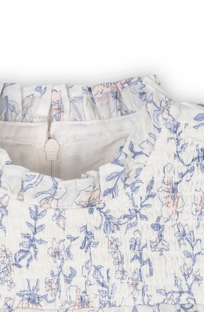 Hope & Henry Kids' Organic Long Sleeve Ruffle Neck Smocked Yoke Dress, Alternate, color, Winter Floral