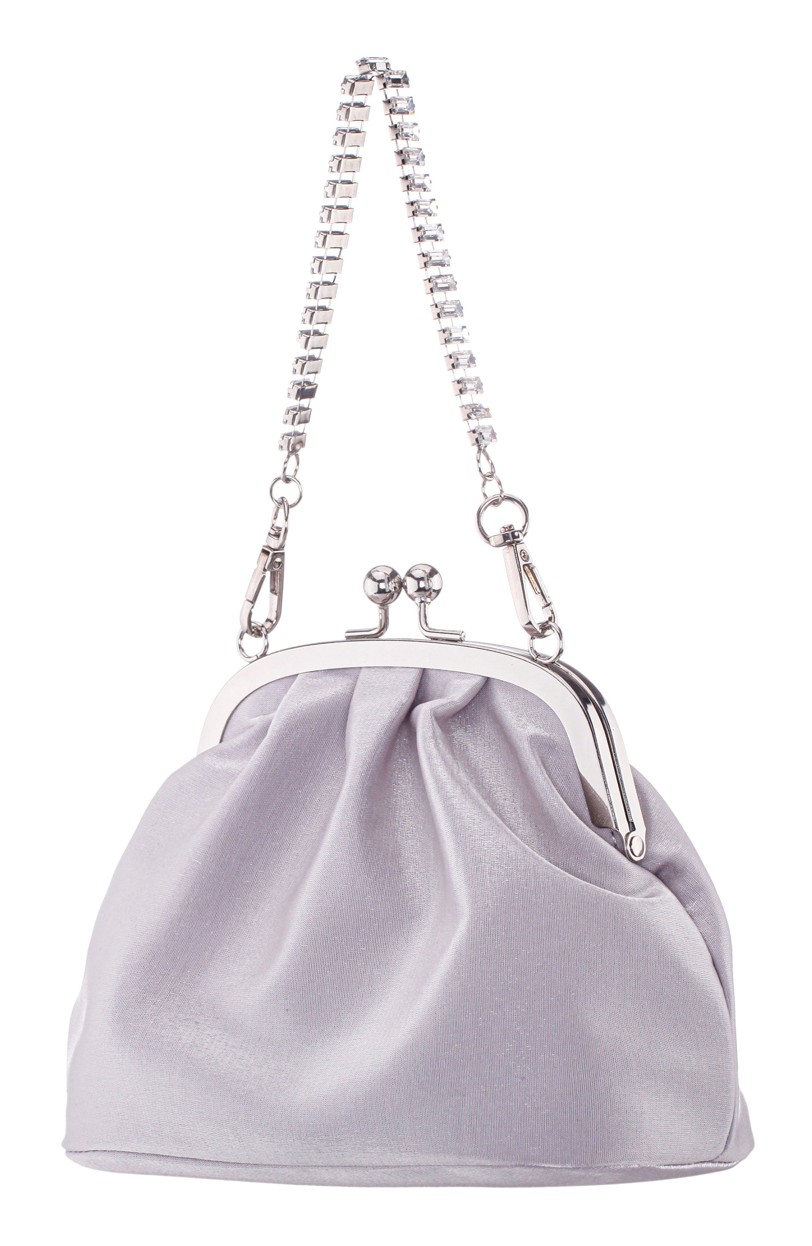 Nina Elsbeth Crystal Clutch, Alternate, color, Silver