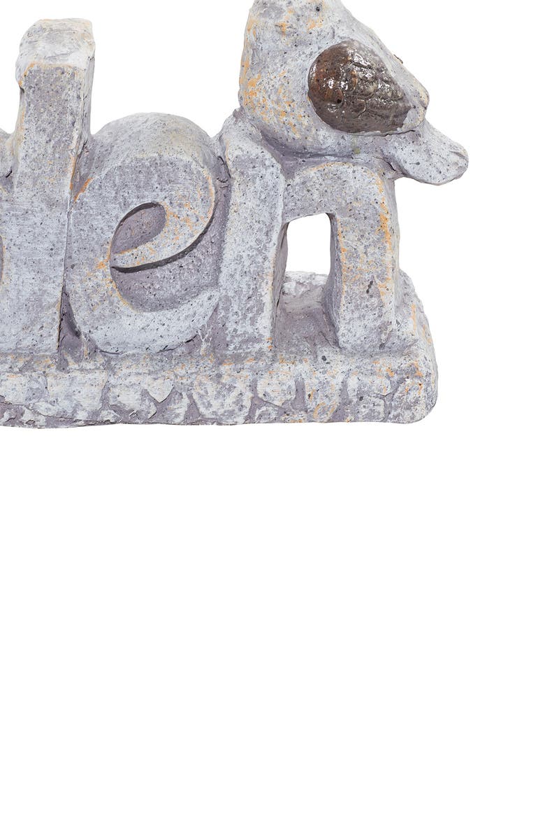 SONOMA SAGE HOME White Polystone Indoor & Outdoor Bird Garden Sculpture with Garden Sign, Alternate, color, 