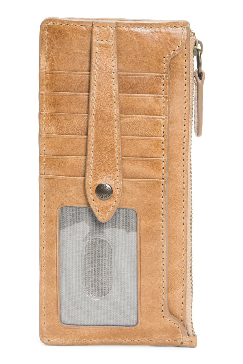 Slim Leather Snap Card Wallet, Alternate, color, BEIGE