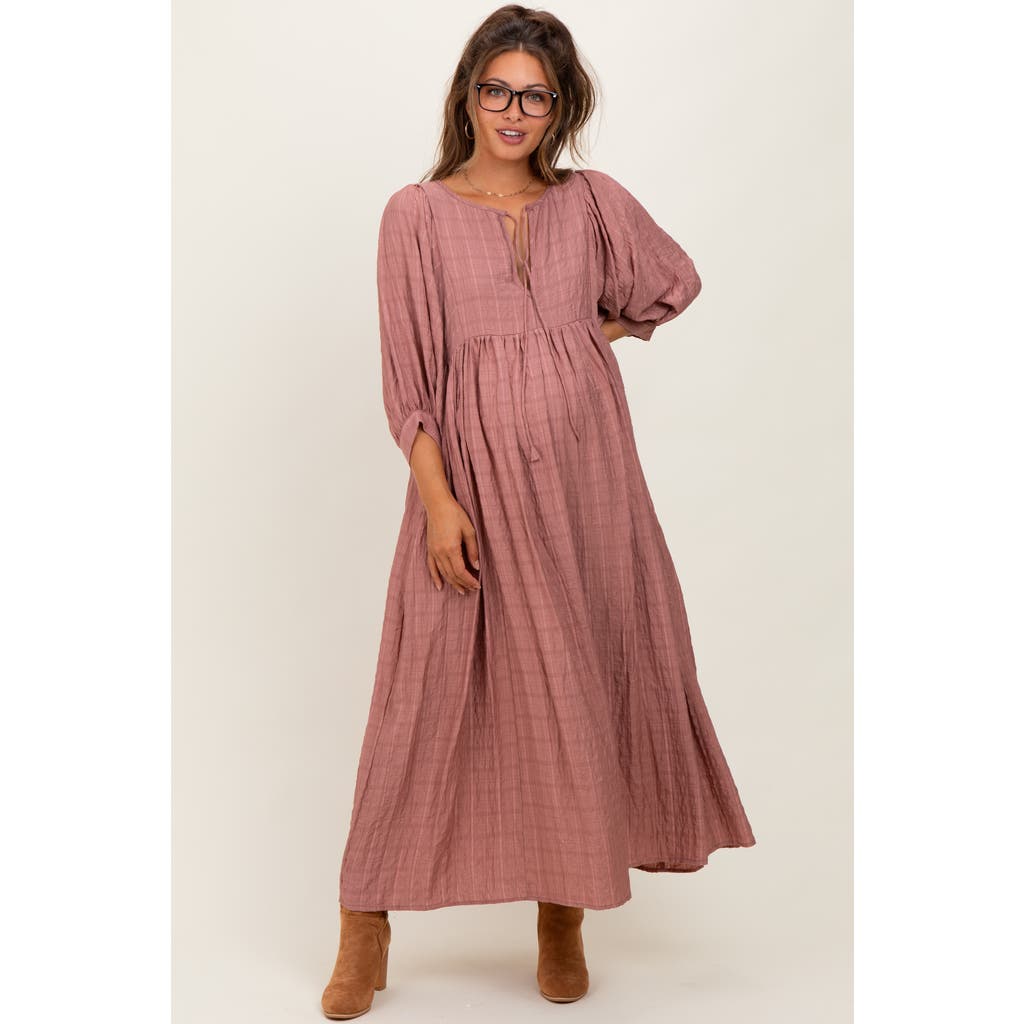 Pinkblush Plaid Front Tie Cutout Midi Dress In Pink