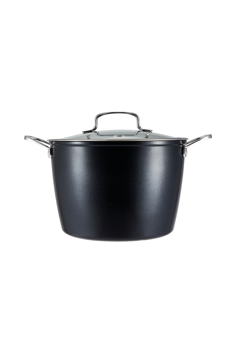 GREEN STONE™ 8.5 Qt. Stockpot with lid, Alternate, color, Black