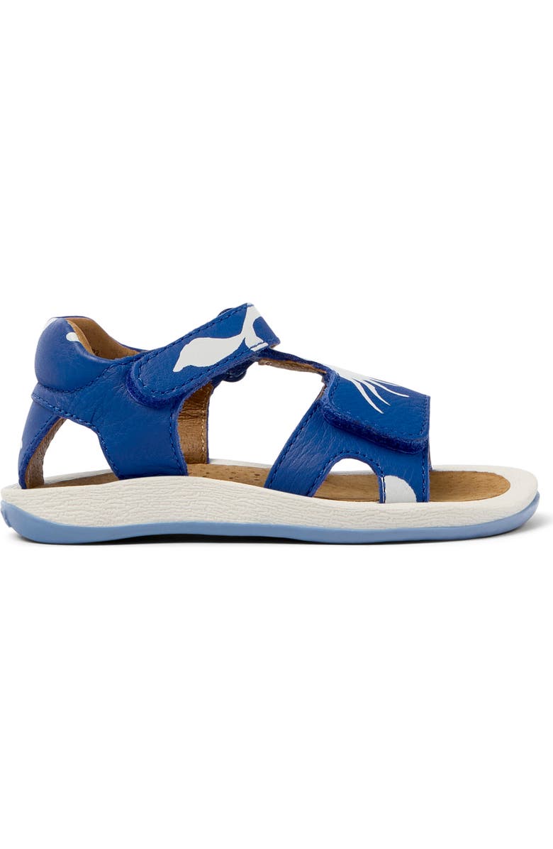 Camper Kids' Ankle Strap Leather Sandal, Alternate, color, Multi - Blue
