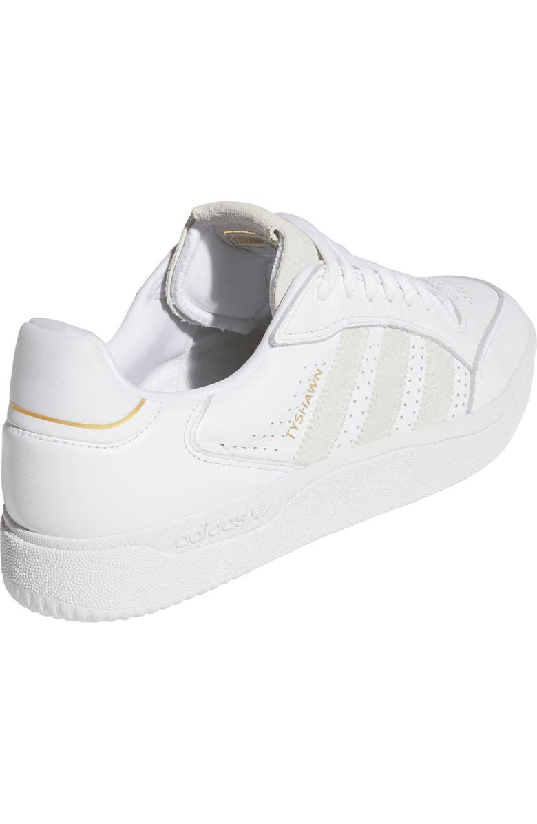 adidas Tyshawn Low Top Sneaker, Alternate, color, White/ White/ Gold Metallic