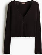 H&M Rib-knit Linen-blend Cardigan