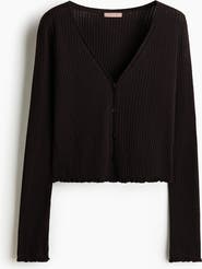 H&M Rib-knit Linen-blend Cardigan