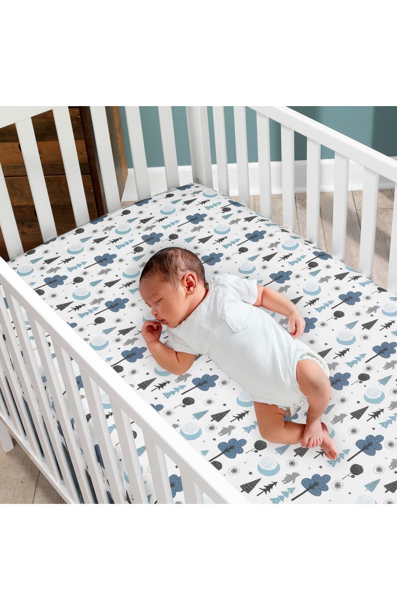 Lambs & Ivy Disney Baby Forever Pooh 3-Piece Mini Crib Bedding Set, Alternate, color, Blue