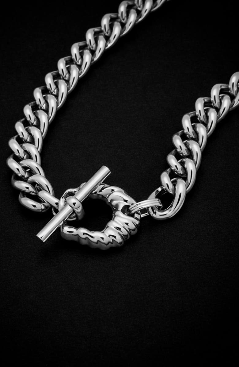 YOJ Cora Curb Chain Necklace In Silver, Alternate, color, Silver