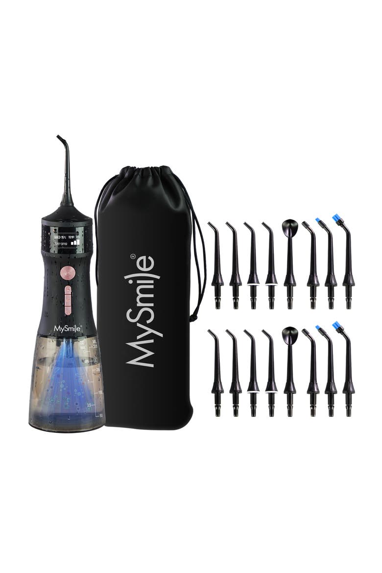 LP221 Cordless Water Flosser with Refill Jet Tips Bundle, Main, color, Black