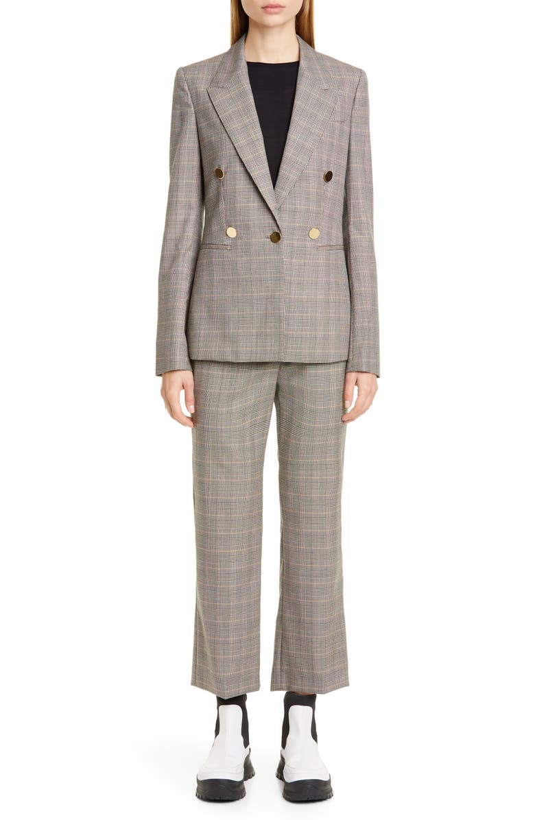 Stella McCartney Check Wool Trousers, Main, color, 