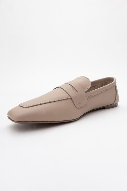 Forever & Always Shoes Morne Leather Loafers In Dark Beige Leather