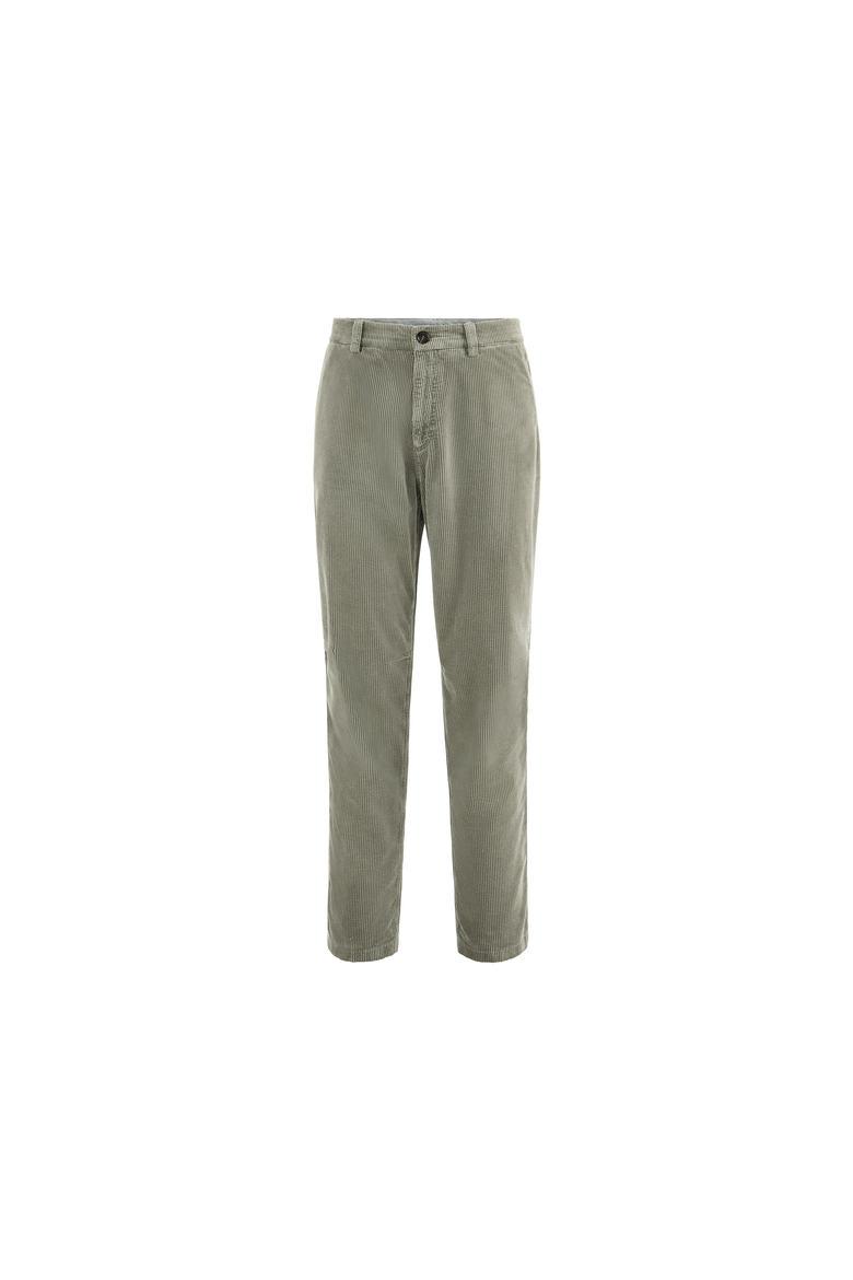 Garment-dyed trousers in cotton corduroy, Alternate, color, Military