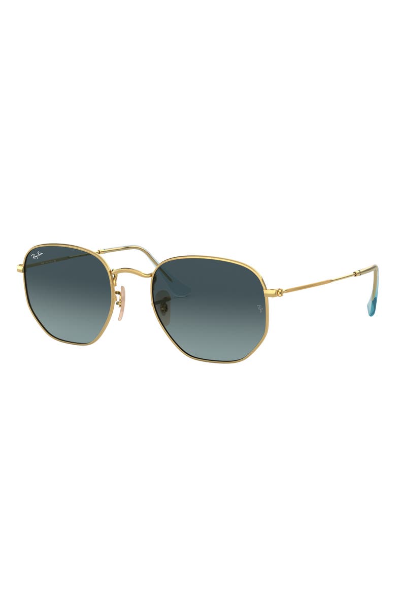 Ray-Ban 48mm Gradient Small Irregular Sunglasses, Alternate, color, Blue Grey