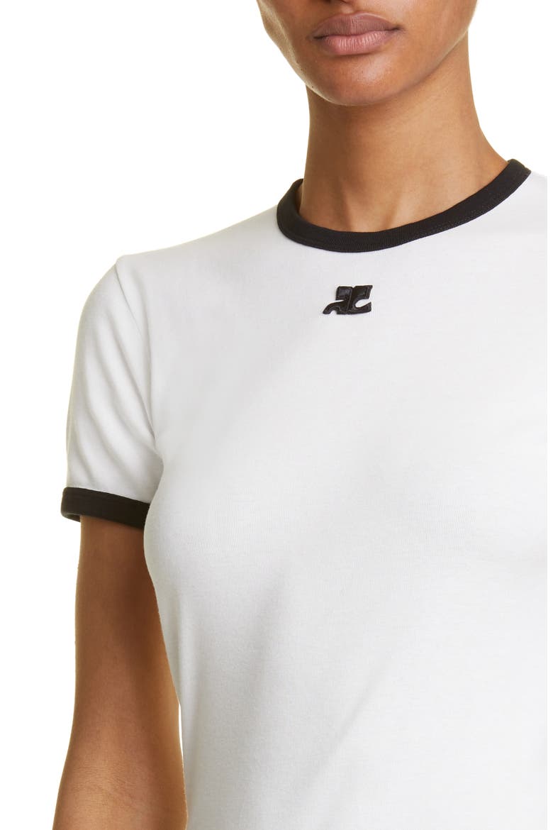 Bumpy Embroidered Logo Cotton T-Shirt, Alternate, color, HERITAGE WHITE/BLACK