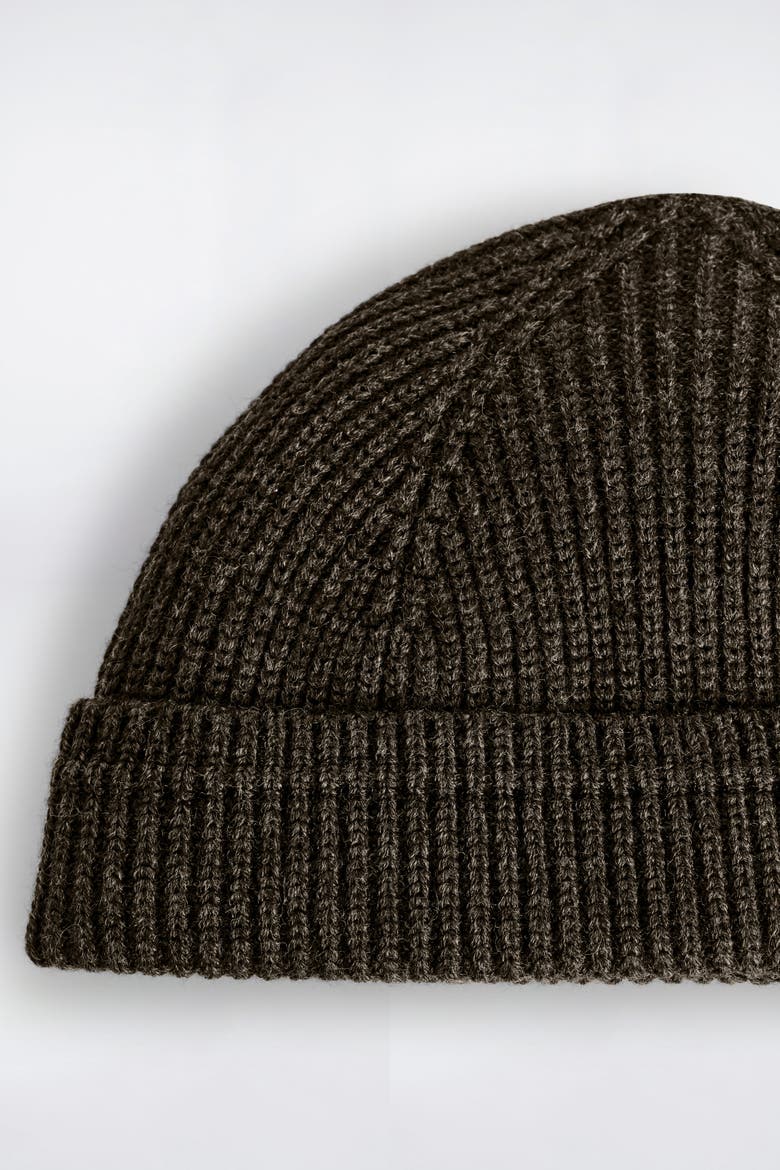 Ribbed Wool-Cotton Fisherman Beanie, Alternate, color, CHARCOAL MÉLANGE