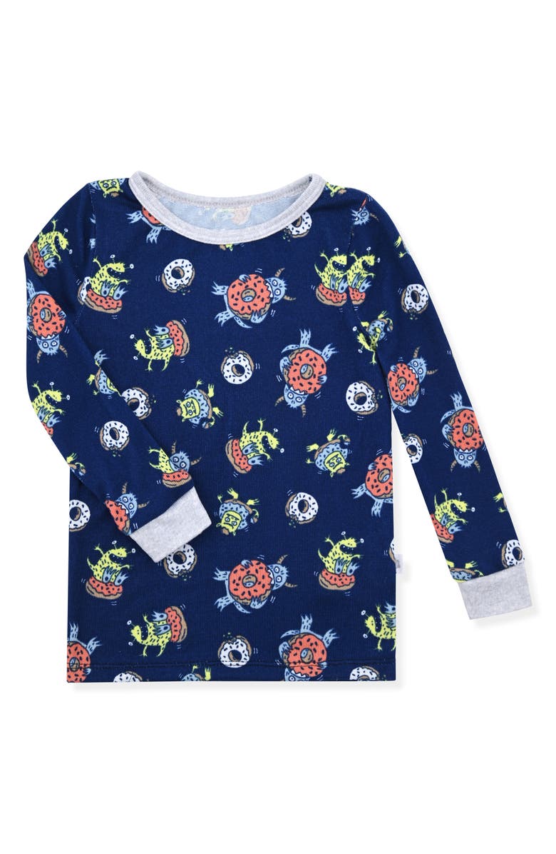 SLEEP ON IT Fitted Two-Piece Pajamas & Socks Set, Alternate, color, Navy