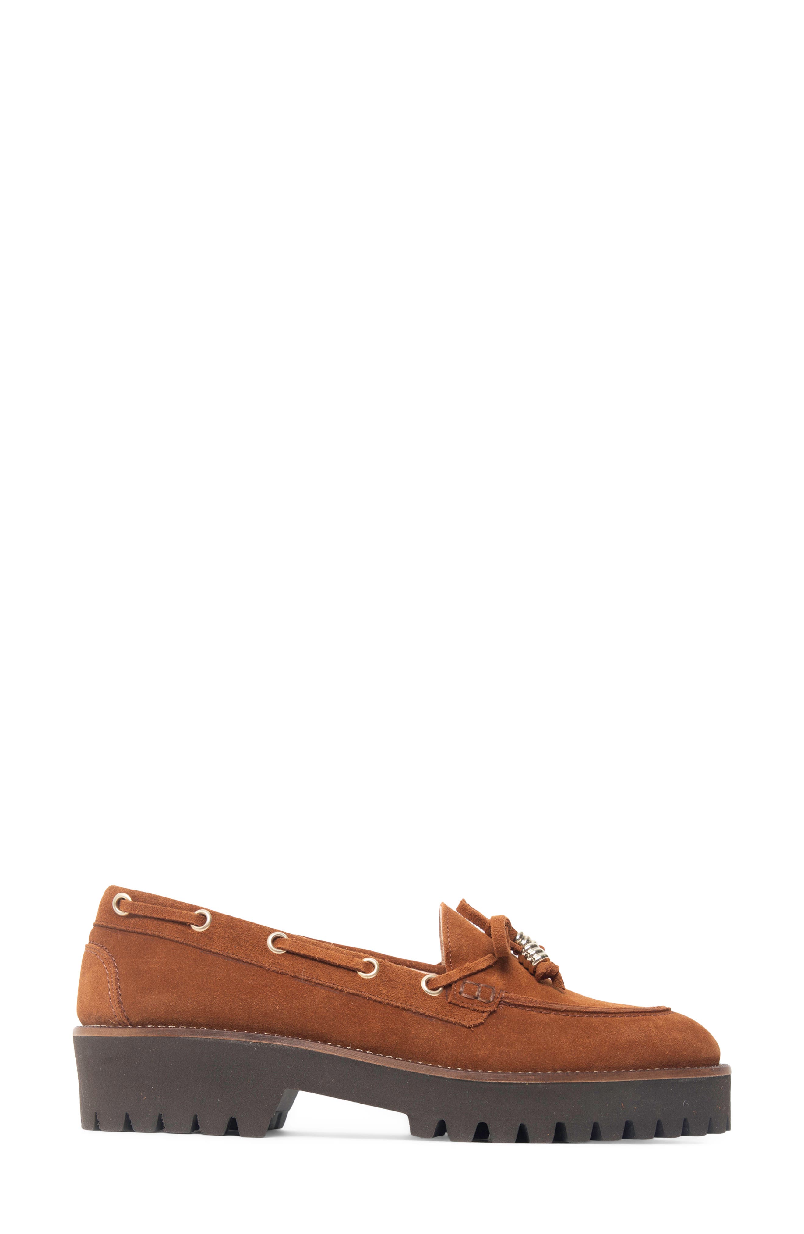 Henley Lug Boat Shoe, Alternate, color, COGNAC SUEDE