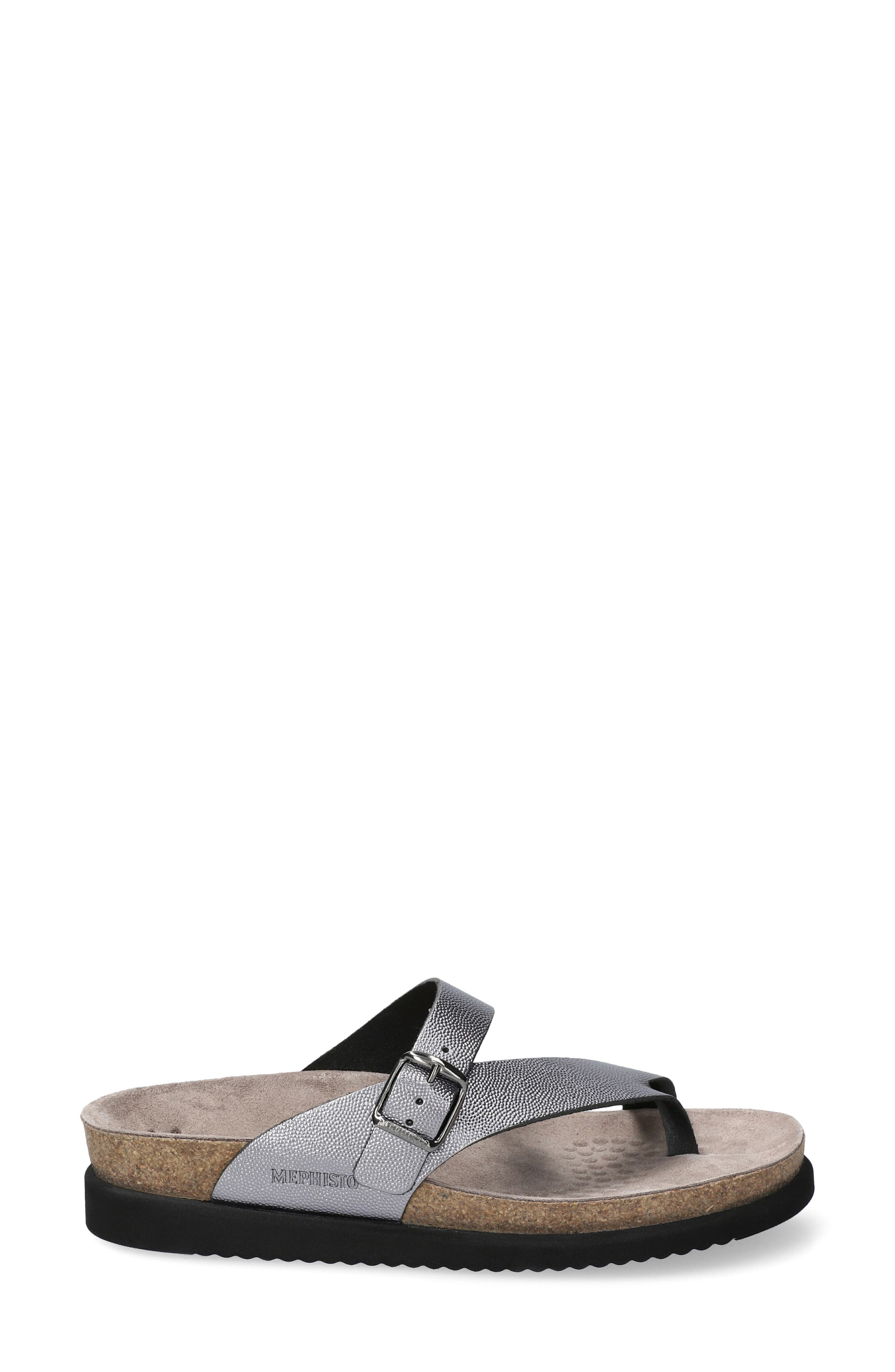 Mephisto Helen Toe Loop Sandal, Alternate, color, Grey Odysee