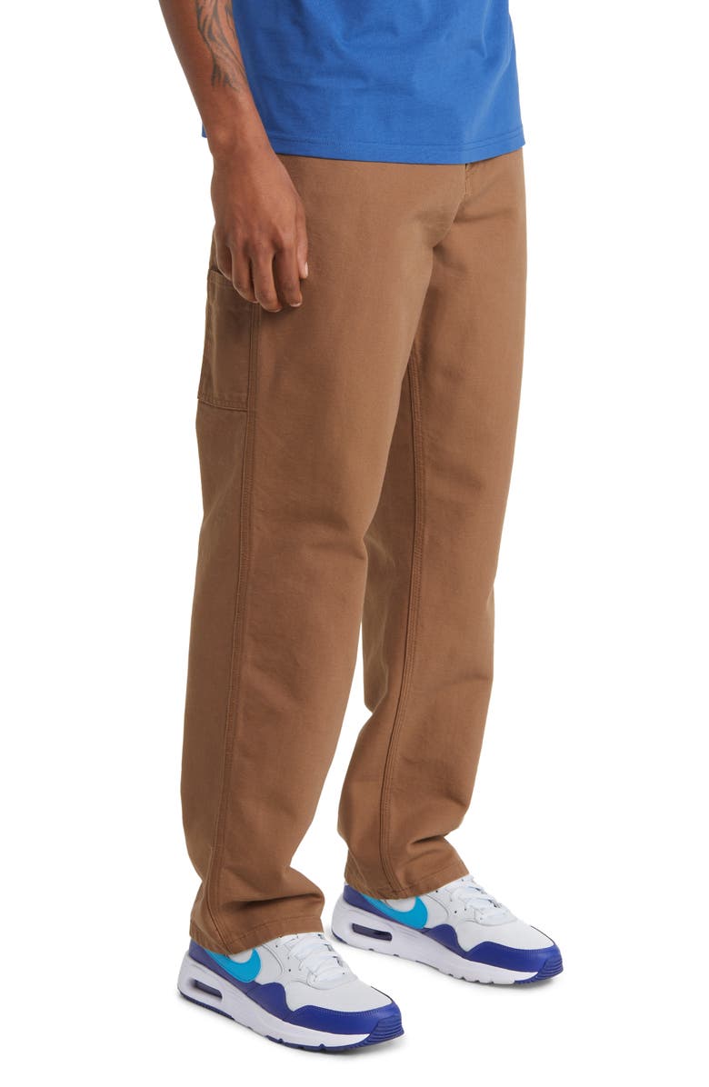 Carhartt Work In Progress Single Knee Organic Cotton Canvas Straight Leg Pants, Alternate, color, Hamilton Brown (Rinsed)