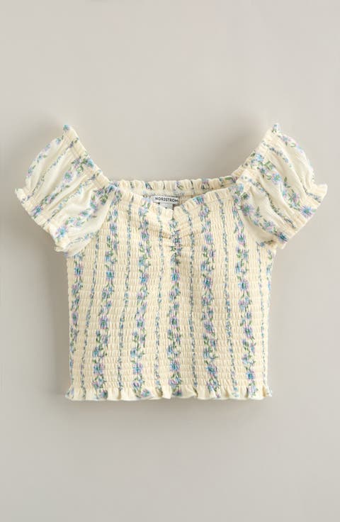 Kids' Floral Smocked Top (Big Kid)