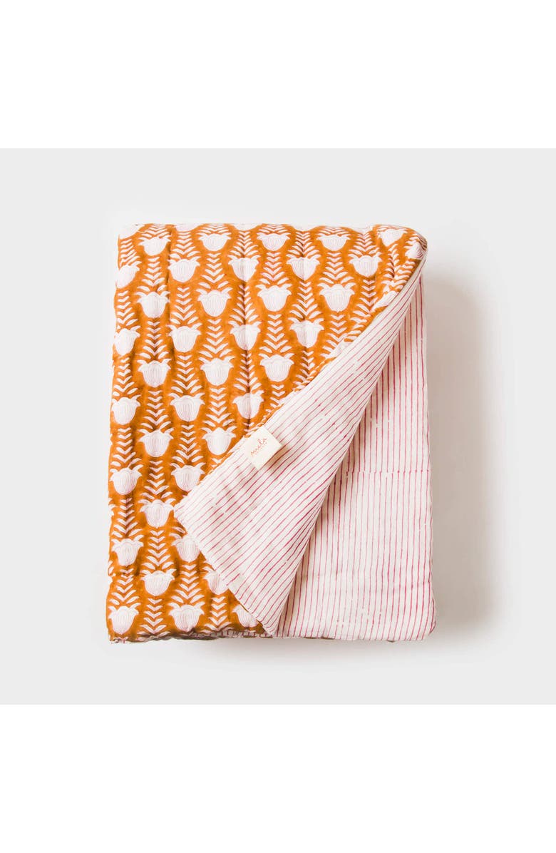 Mela Artisans Tulip Cotton Handcrafted Throw, Main, color, Floral