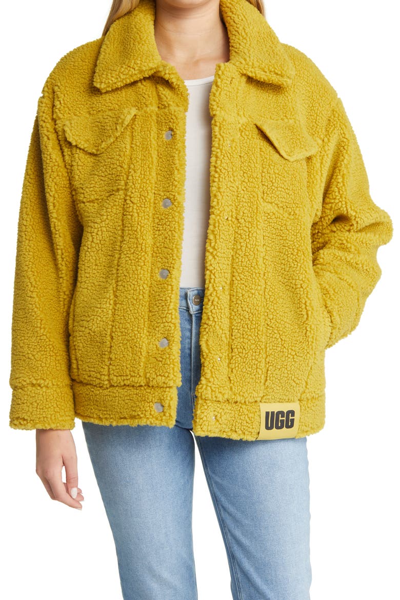Fleece Trucker Jacket, Main, color, SEA KELP