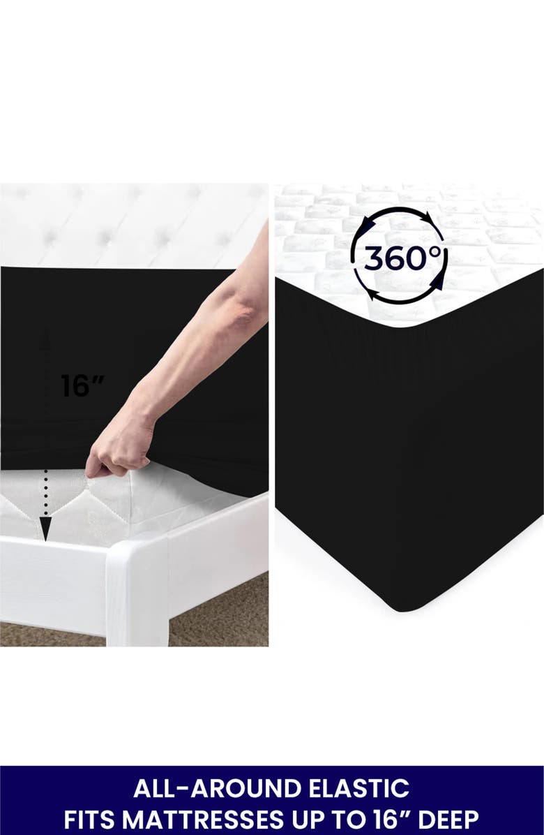 Luxury Home Deep Pocket Microfiber Sheet Set, Alternate, color, Black