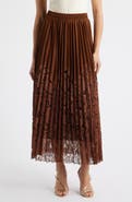 NIKKI LUND Sigrid Mixed Media Pleated Skirt