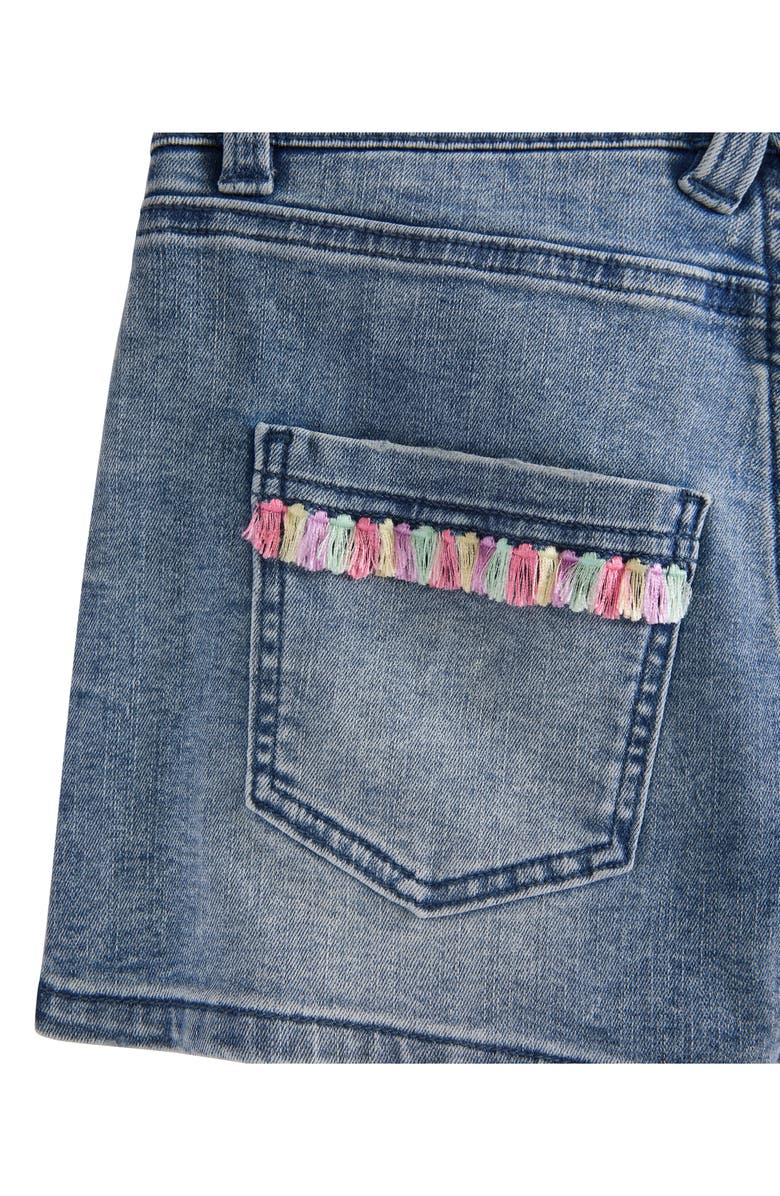 Scotch & Soda Kids' Embroidered Denim Shorts, Alternate, color, Medium Wash