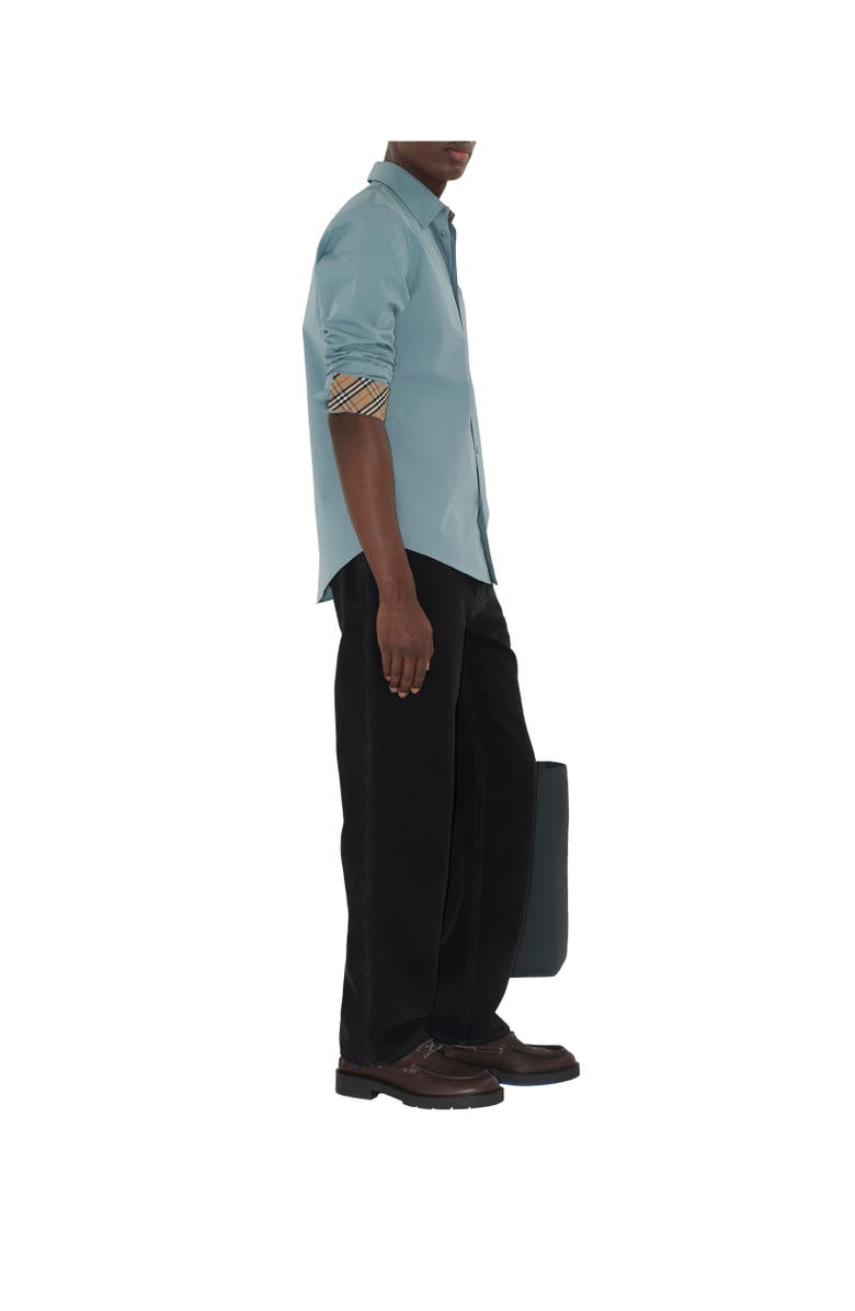 Burberry Slim Fit Cotton Poplin Shirt, Alternate, color, Index Blue