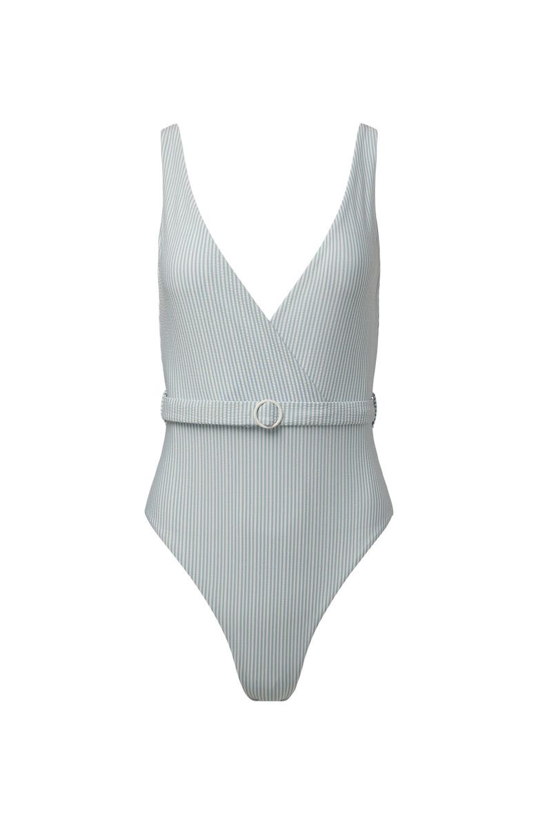 Onia Michelle One Piece, Alternate, color, Pale Blue/White