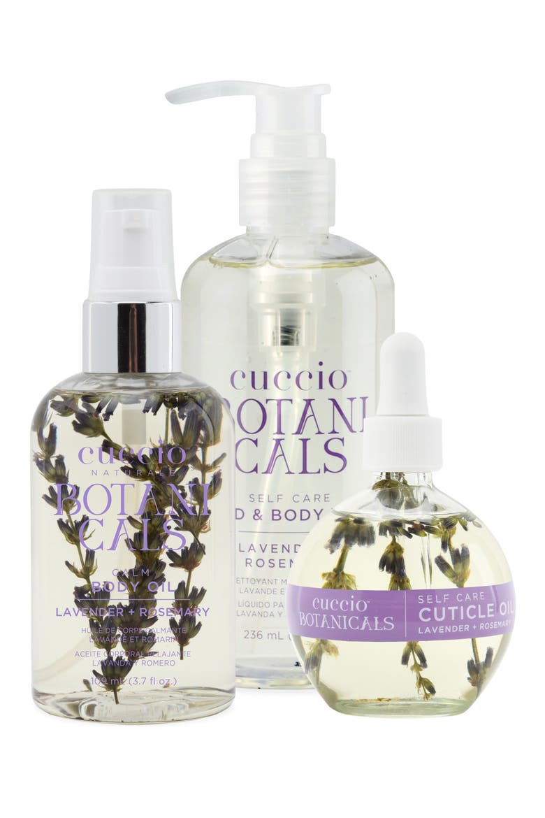 Botanicals Lavender + Rosemary Body Care Essentials Starter Set, Main, color, clear bottles with purple writ