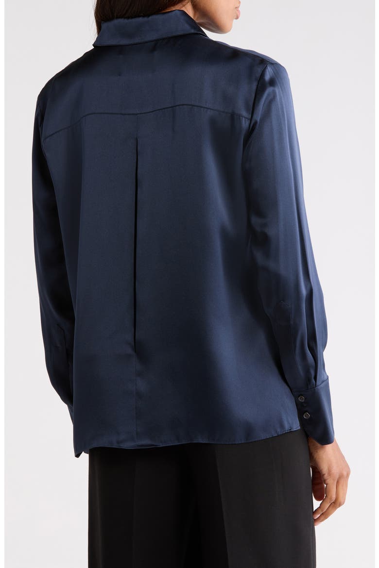 Joey Long Sleeve Silk Button-Up Shirt, Alternate, color, MIDNIGHT