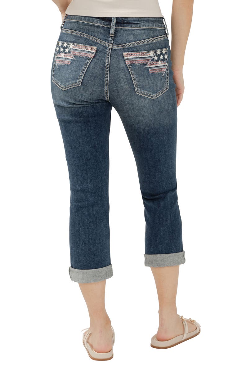 Silver Jeans Co. Suki Americana Curvy Mid Rise Capri Jeans, Alternate, color, Ballot