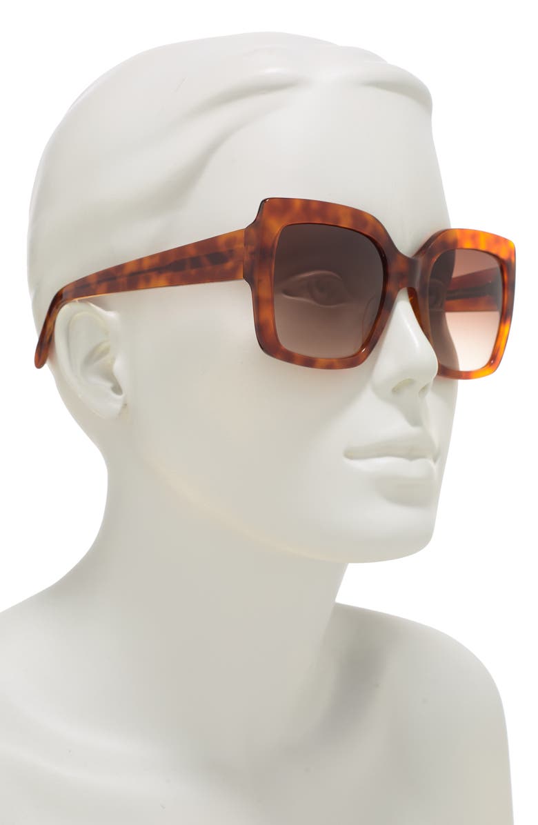 BCBGMAXAZRIA 50mm Oversized Square Sunglasses, Alternate, color, Golden Honey Havana