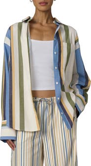 Joe's The Boyfriend Stripe Cotton Blend Shirt