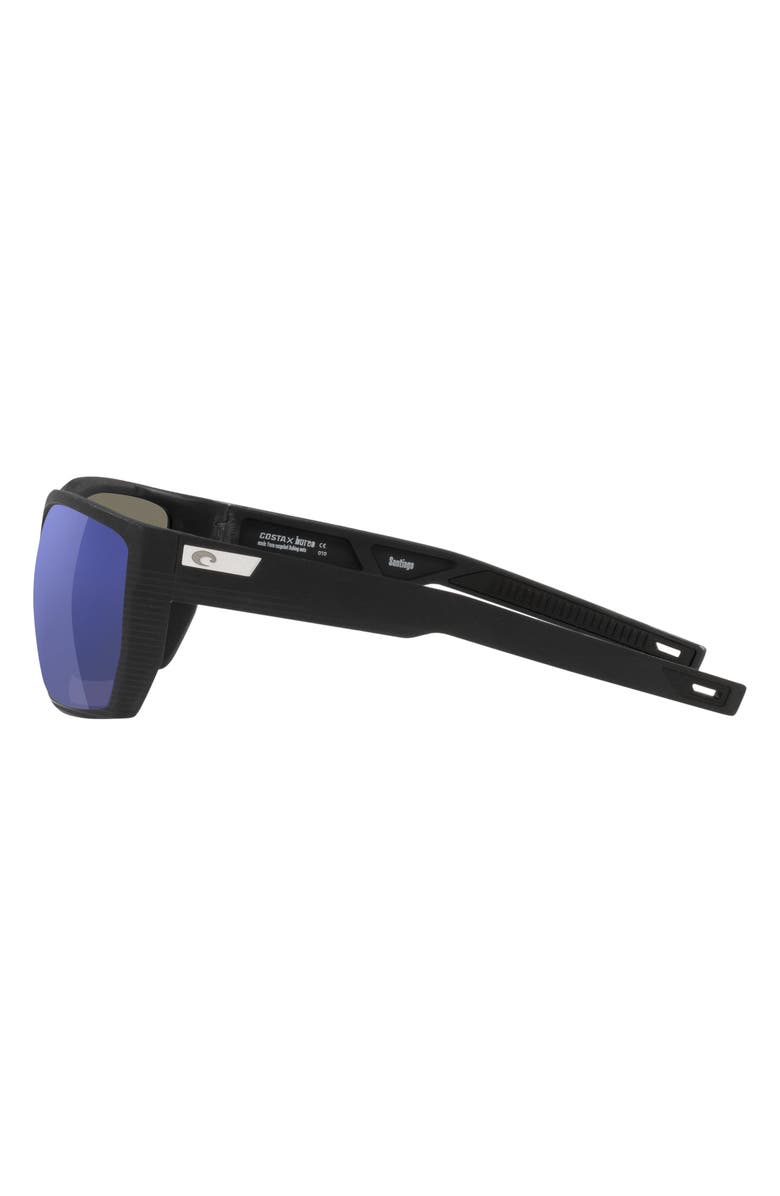 Costa Del Mar Santiago 63mm Oversize Polarized Rectangular Sunglasses, Alternate, color, Black