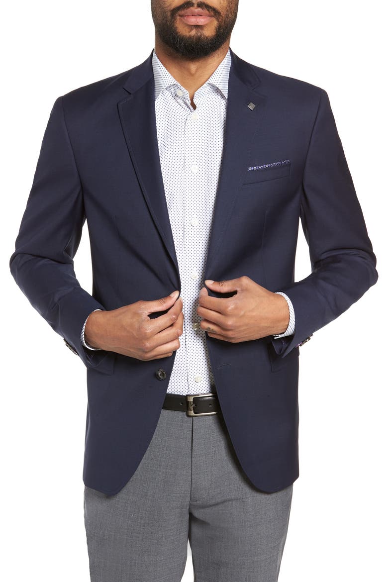Trevi Slim Fit Wool Blazer, Main, color, NAVY