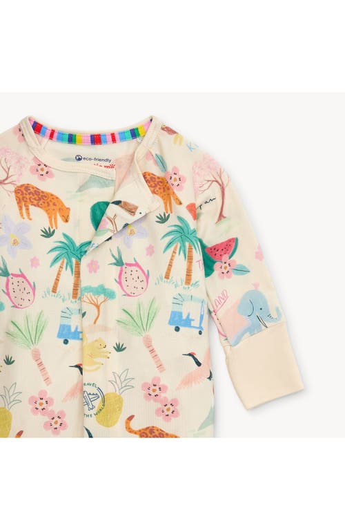 Magnetic Me Wanderlust Travel Print Magnetic Convertible Romper In White