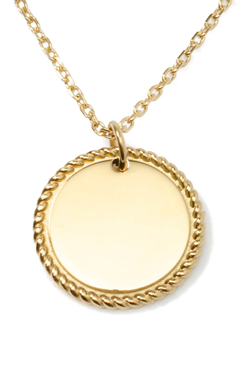 Men's Engravable Goldtone Pendant Necklace, Alternate, color, GOLD