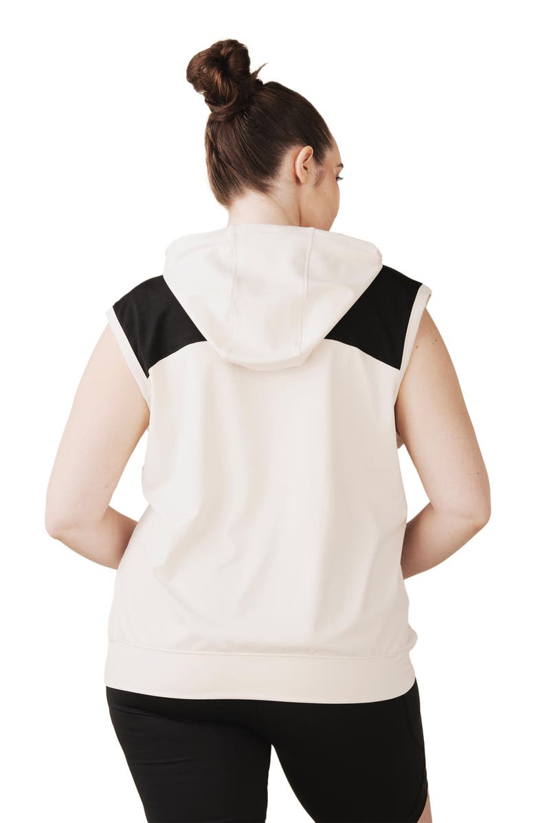 Losano Sleeveless Warm Up Hoodie, Alternate, color, Black / Dune