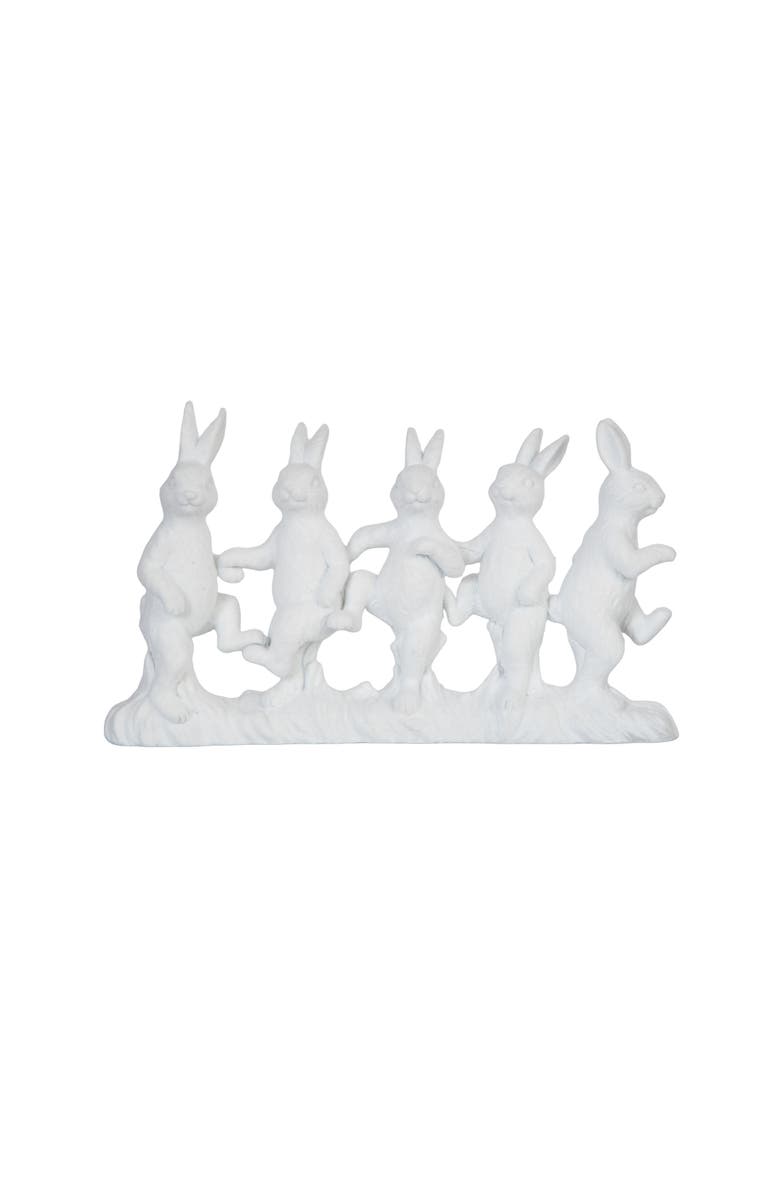 Gallerie II Happy Hopping Easter Bunnies Decorative White Figurine 6.25" x 11", Alternate, color, White